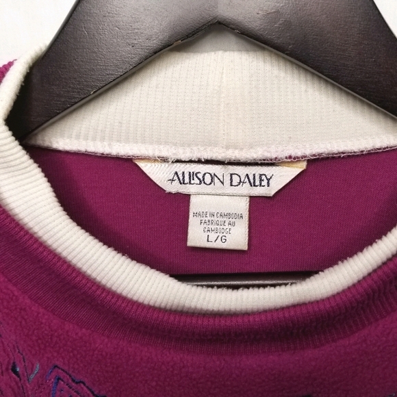 ALLISON DALEY pink crop top sweater crewneck M - Picture 4 of 6